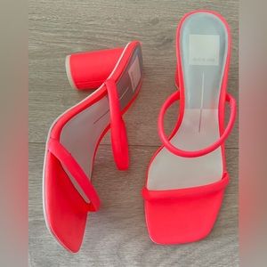 Dolce Vita neon strappy sandal with sculpted heel